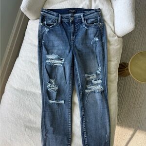 Judy Blue Ripped Denim Boyfriend Fit Jeans
